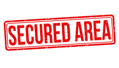 Secured area grunge rubber stamp