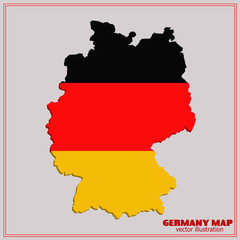 Map and flag of Germany. Illustration.