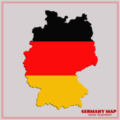 Fototapeta premium Map and flag of Germany. Illustration.