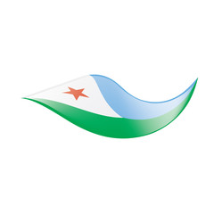 Djibouti flag, vector illustration