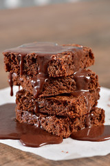 Brownie chocolate tower