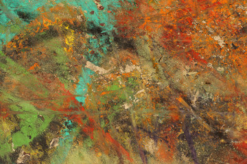 Multicolored abstract textured background. Grungy wall - Close up