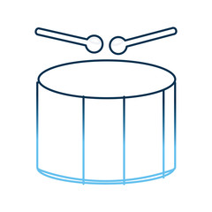 instrument percussion sticks musical celebration vector illustration gradient blue color