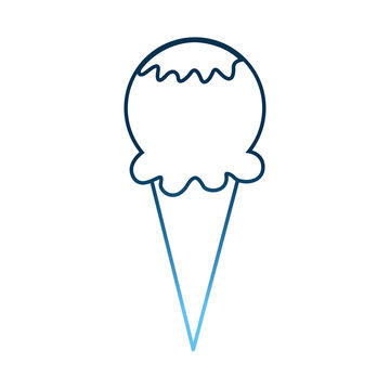 ice cream cone sweet delicious image vector illustration gradient blue color