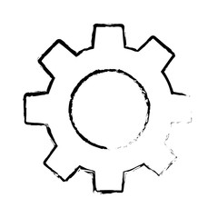 gear cogwheel business team work symbol vector illustration sketch design