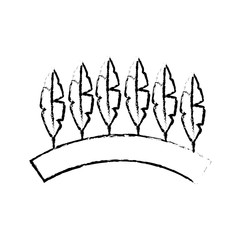 diadem bird feathers decoration ornament vector illustration sketch design