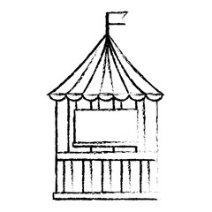 carnival circus funfair booth flag vector illustration sketch design