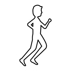 Fototapeta na wymiar silhouette fitness sport man running vector illustration outline design