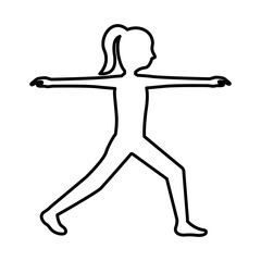 sport fitness stretching woman healthy lifestyle vector illustration outline design