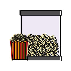 popcorn in bucket snack delicious vector illustration