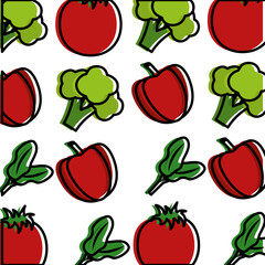 background fresh nutrition bell pepper broccoli vector illustration