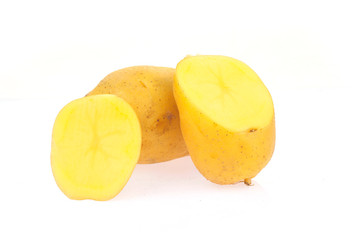 Potatoes on a white background