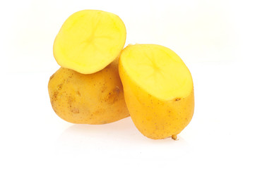 Potatoes on a white background