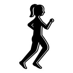 Fototapeta na wymiar silhouette woman fitness runner sport image vector illustration black image