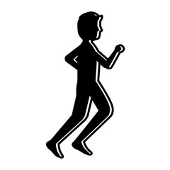 Fototapeta na wymiar silhouette fitness sport man running vector illustration black image