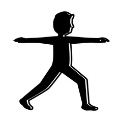 sport fitness stretching man healthy lifestyle vector illustration black image