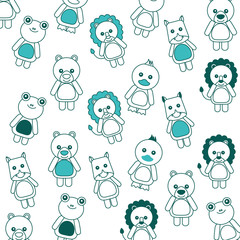 background cute toys animals baby imsge vector illustration green image