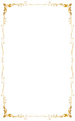 Decorative frame and border for design of birthday and greeting card wedding, Golden frame, Vector illustration