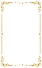 Decorative frame and border for design of birthday and greeting card wedding, Golden frame, Vector illustration