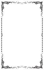 Decorative frame and border for design of birthday and greeting card wedding, Black and white, Vector illustration