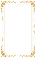 Decorative frame and border for design of birthday and greeting card wedding, Golden frame, Vector illustration - 198118673
