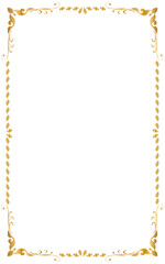 Decorative frame and border for design of birthday and greeting card wedding, Golden frame, Vector illustration