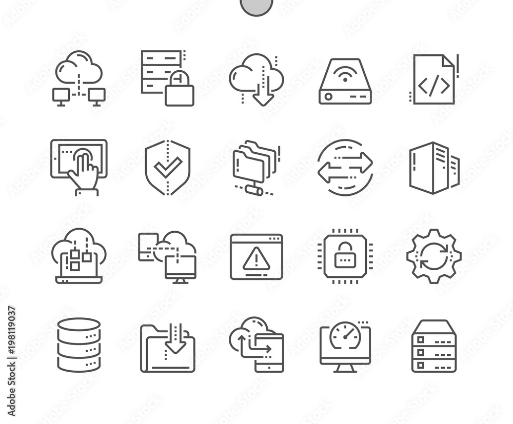Poster hosting well-crafted pixel perfect vector thin line icons 30 2x grid for web graphics and apps. simp