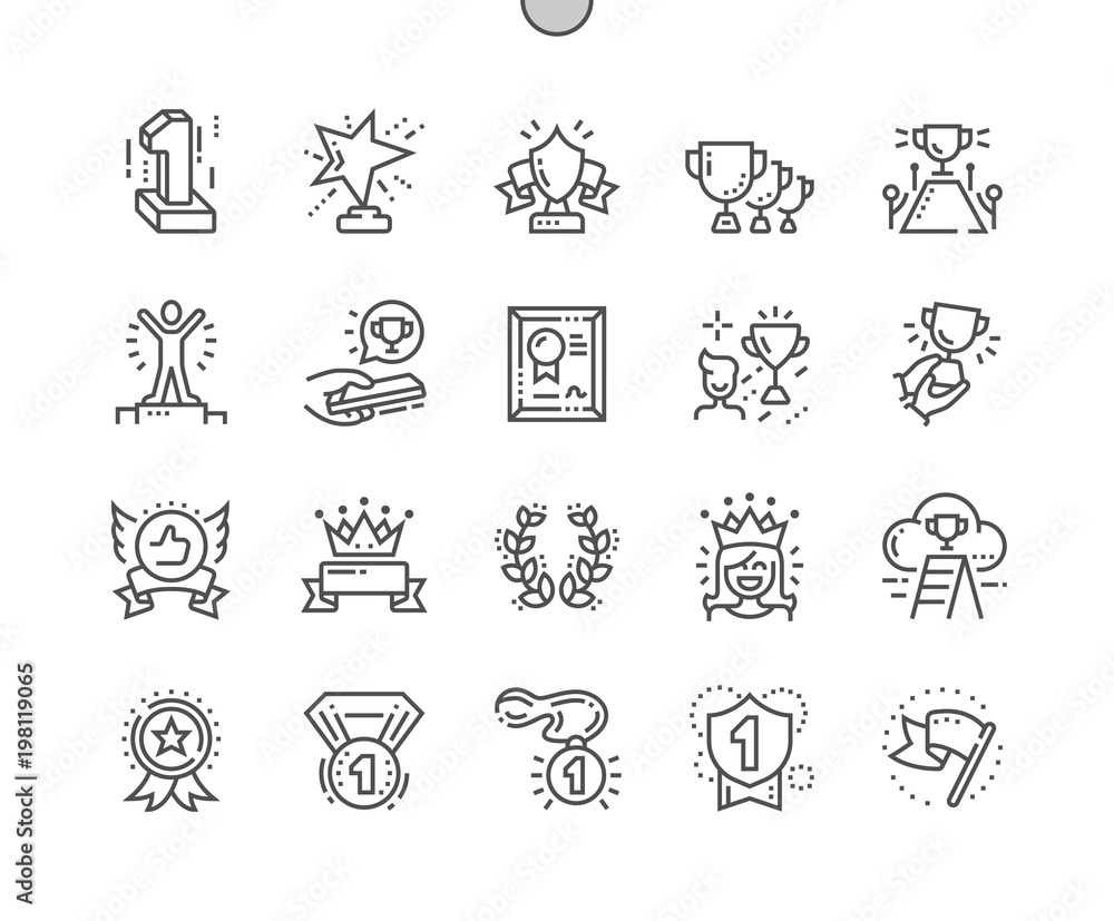 Aufkleber awards well-crafted pixel perfect vector thin line icons 30 2x grid for web graphics and apps. simpl