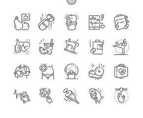 Health Well-crafted Pixel Perfect Vector Thin Line Icons 30 2x Grid for Web Graphics and Apps. Simple Minimal Pictogram