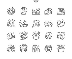 Food Well-crafted Pixel Perfect Vector Thin Line Icons 30 2x Grid for Web Graphics and Apps. Simple Minimal Pictogram