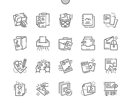 Documents Well-crafted Pixel Perfect Thin Line Icons 30 2x Grid for Web Graphics and Apps. Simple Minimal Pictogram