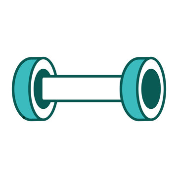 sport gym weight barbell icon vector illustration green image