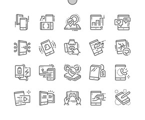 Tablet Well-crafted Pixel Perfect Vector Thin Line Icons 30 2x Grid for Web Graphics and Apps. Simple Minimal Pictogram