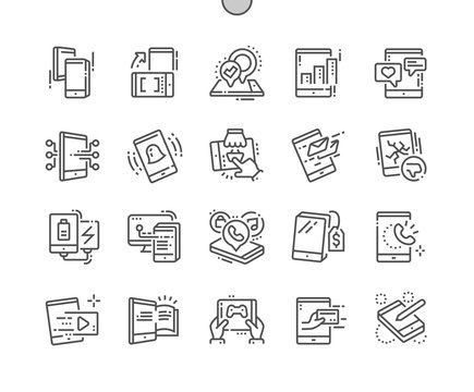Tablet Well-crafted Pixel Perfect Vector Thin Line Icons 30 2x Grid for Web Graphics and Apps. Simple Minimal Pictogram