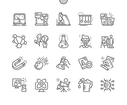 Science Well-crafted Pixel Perfect Vector Thin Line Icons 30 2x Grid for Web Graphics and Apps. Simple Minimal Pictogram