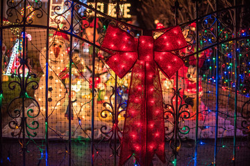 christmas bow and lights