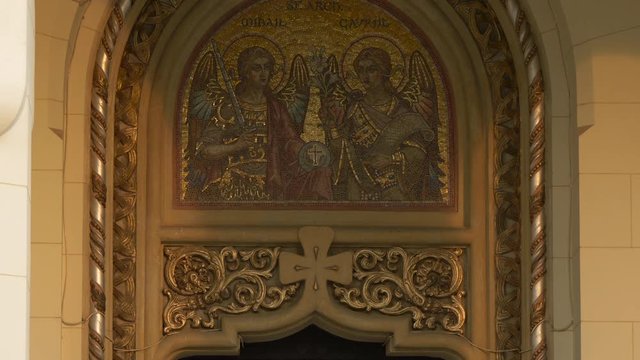 Fresco of Saints Michael and Gabriel in Alba Iulia