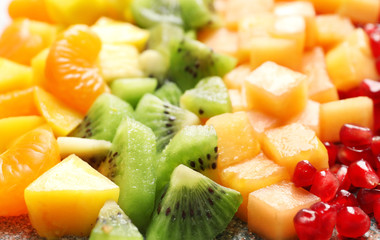 Different fresh cut fruits, closeup