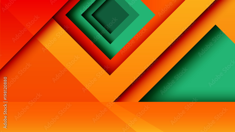 Poster abstract geometric paper cut web banner background template.vector illustration.