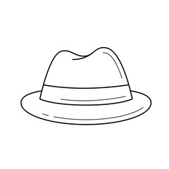 Felt hat vector line icon isolated on white background. Male felt hat line icon for infographic, website or app.