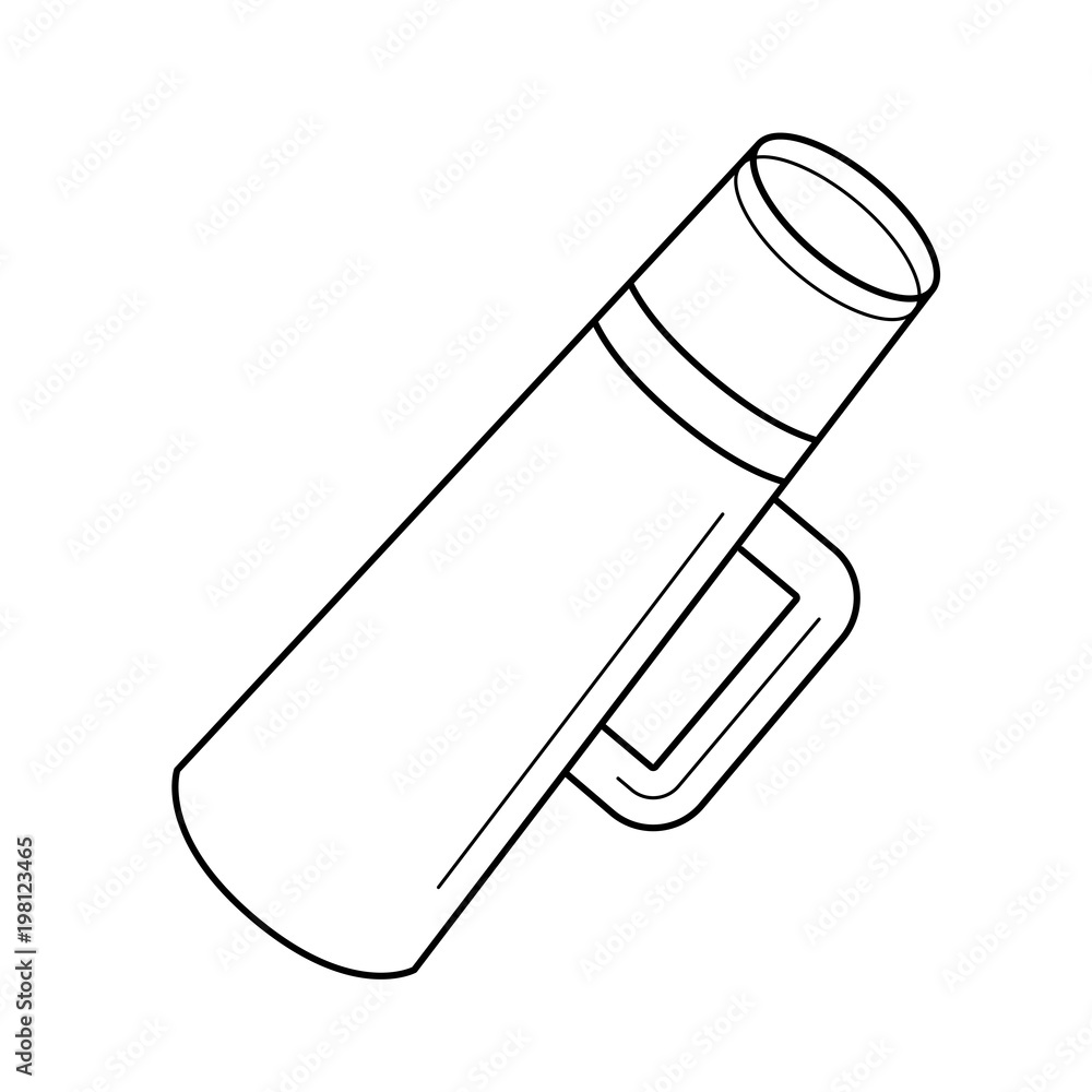 Poster thermos flask vector line icon isolated on white background. thermos flask line icon for infographic