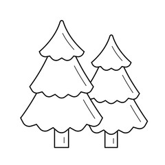 Fototapeta premium Forest vector line icon isolated on white background. Forest line icon for infographic, website or app. Icon designed on a grid system.