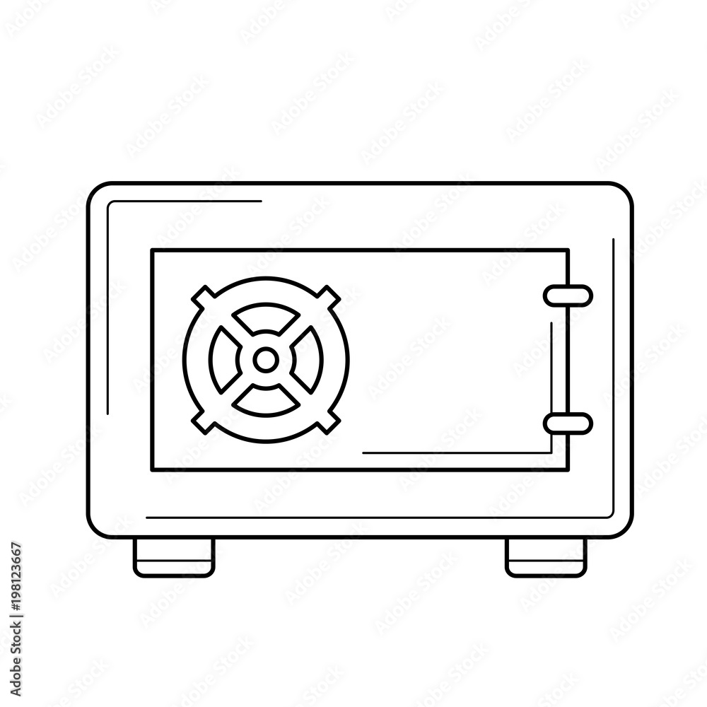 Poster security safe vector line icon isolated on white background. security safe line icon for infographic