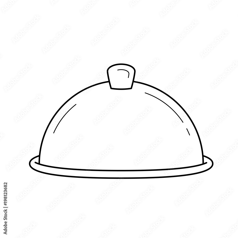 Poster serving tray vector line icon isolated on white background. serving tray line icon for infographic, 