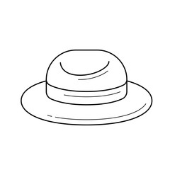 Tourist hat vector line icon isolated on white background