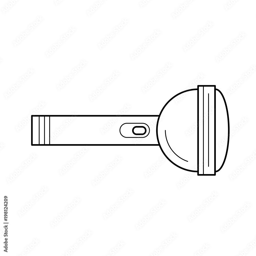 Poster flashlight vector line icon isolated on white background. flashlight line icon for infographic, webs