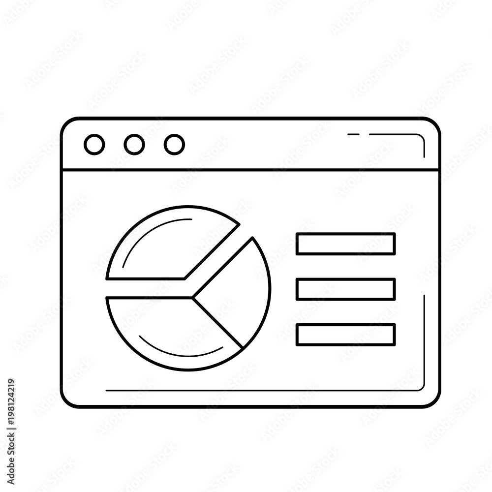 Poster analytics vector line icon isolated on white background