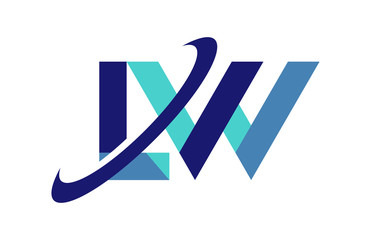 LW Ellipse Swoosh Ribbon Letter Logo