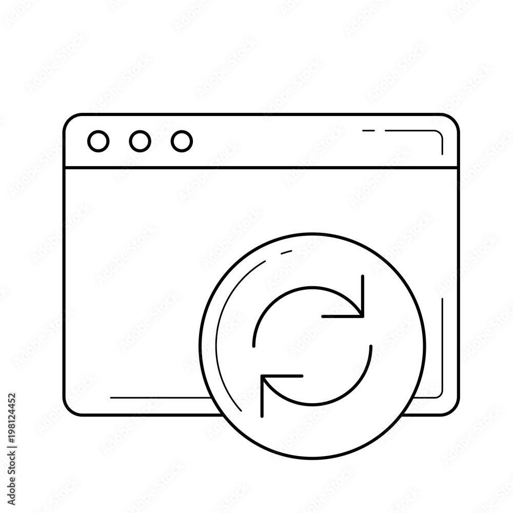 Poster restart button vector line icon isolated on white background. update line icon for infographic, webs