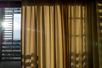 luxury curtain on the window decoration interior